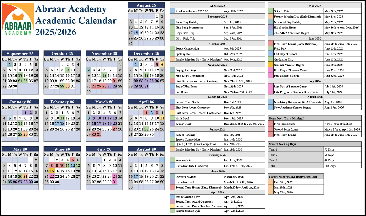 Academic Calendar